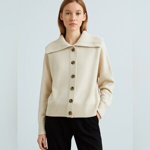 Zara Cream Button-Up Women's Cardigan